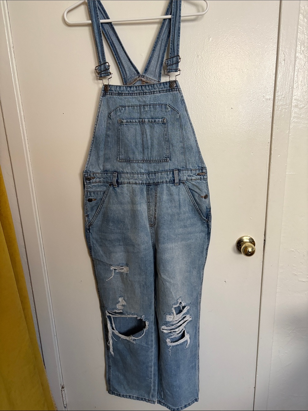 wild fable Light Blue Distressed Denim Overalls